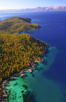 A view of the ocean from above.