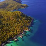 A view of the ocean from above.